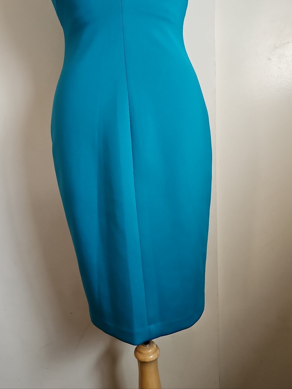 Calvin Klein Teal Sheath Sleeveless Dress With V-Neck Full Zipper Size 4 - Picture 6 of 16